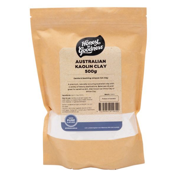 Australian Kaolin Clay 500g Front Hbkaoc5.500 55077.1627256539