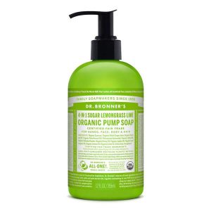 Dr Bronners Organic Pump Soap Lemongrass Lime 355ml