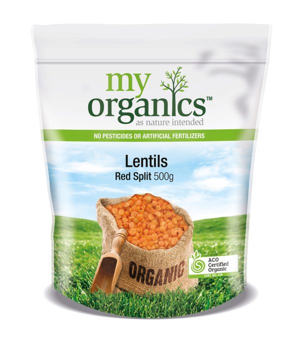 My Organics Retail Doy Pack Lentils Red Split 500g